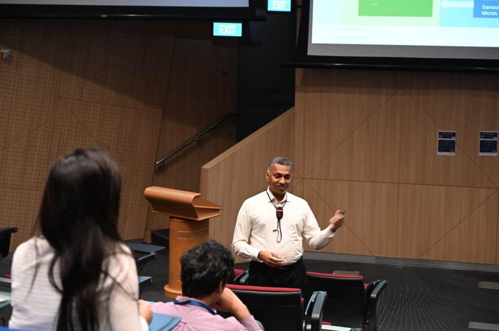 Dr. Satheesh Kuppurao giving a talk on Addressing Critical Challenges In Semiconductor Scaling